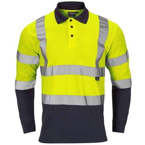 Supertouch Hi-Vis 2 Tone Yellow Long Sleeve Polo Shirt H136