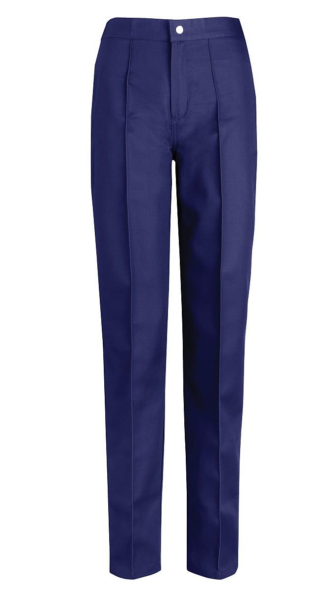 Alexandra Womens Flat Front Trousers in Navy Blue (Product Code: W40)