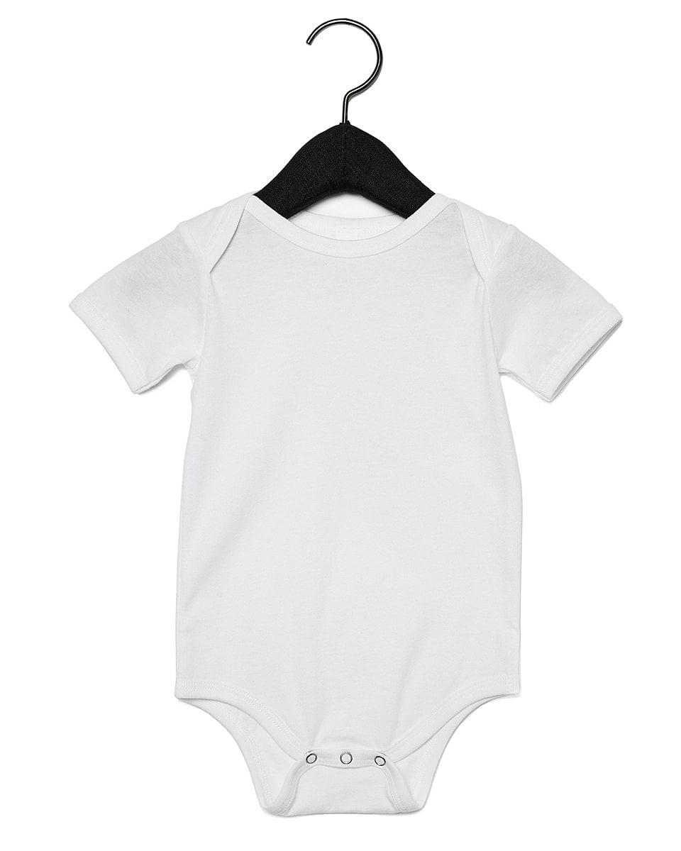 Bella Baby Jersey Short-Sleeve Onesie in White (Product Code: BE100B)