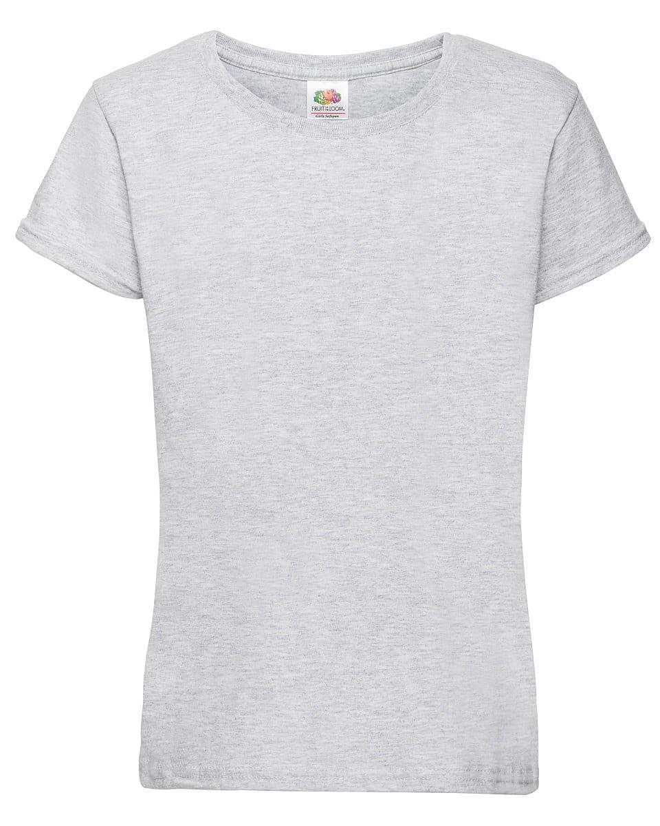 Fruit Of The Loom Girls Sofspun T-Shirt in Heather Grey (Product Code: 61017)