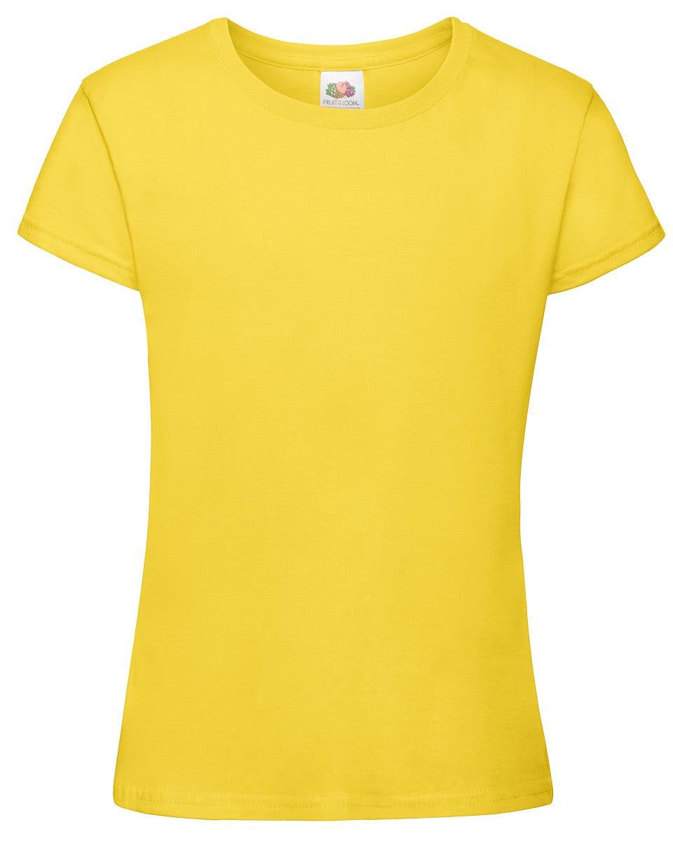 Fruit Of The Loom Girls Sofspun T-Shirt in Sunflower (Product Code: 61017)