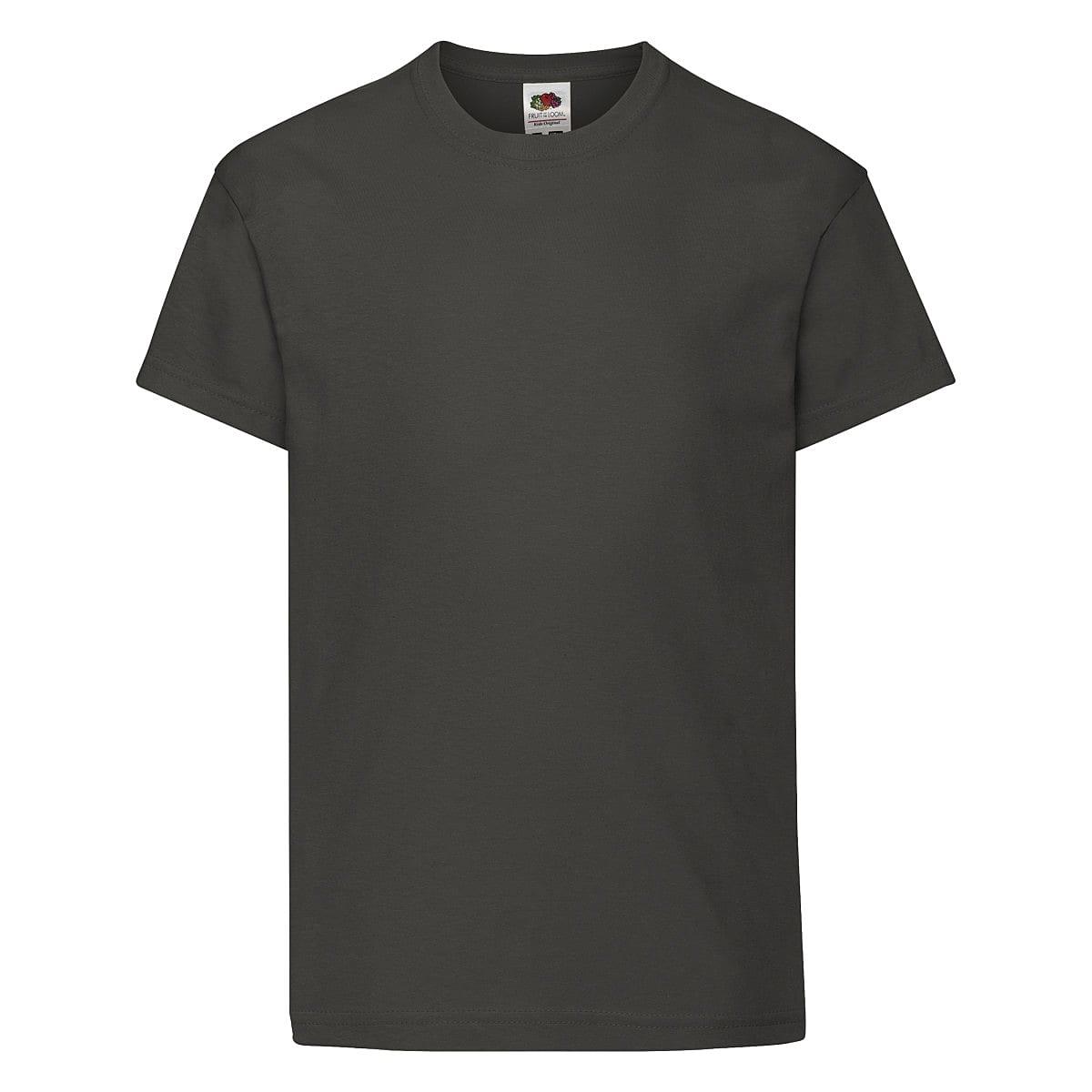 Fruit Of The Loom Kids Original T-Shirt in Light Graphite (Product Code: 61019)