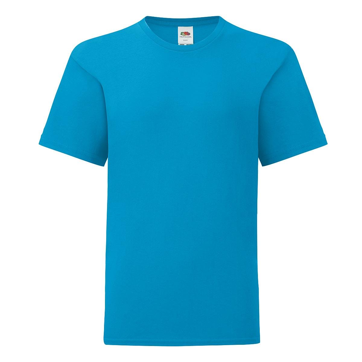 Fruit Of The Loom Kids Iconic T-Shirt in Azure Blue (Product Code: 61023)