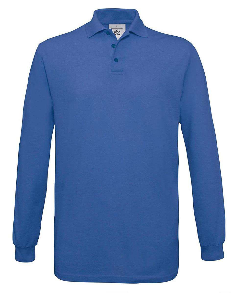 B&C Safran Long-Sleeve Polo Shirt in Royal Blue (Product Code: PU414)