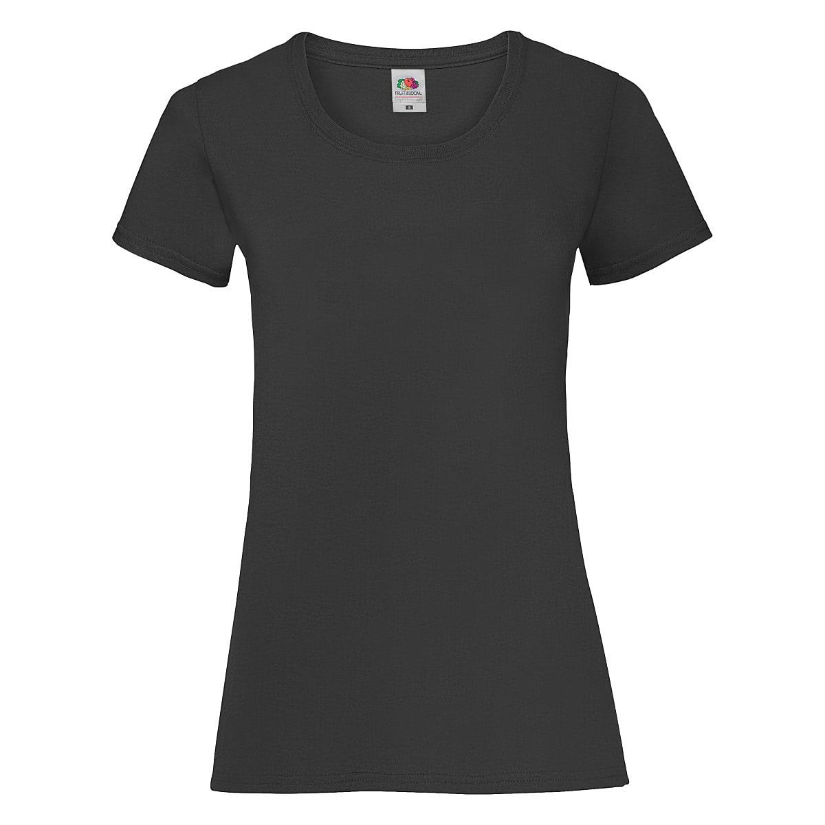 Fruit Of The Loom Lady-Fit Valueweight T-Shirt in Black (Product Code: 61372)
