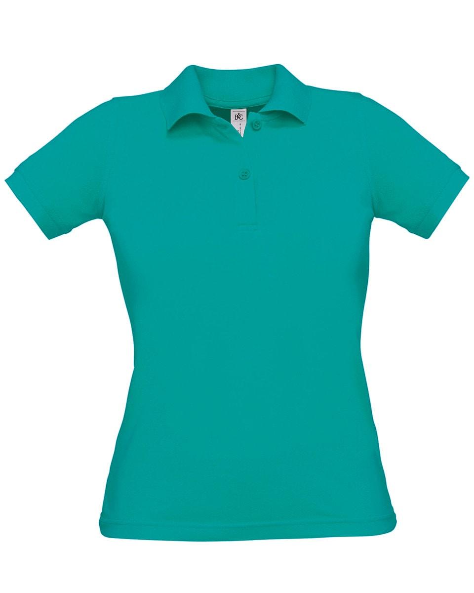 B&C Womens Safran Pure Short-Sleeve Polo Shirt in Real Turquoise (Product Code: PW455)