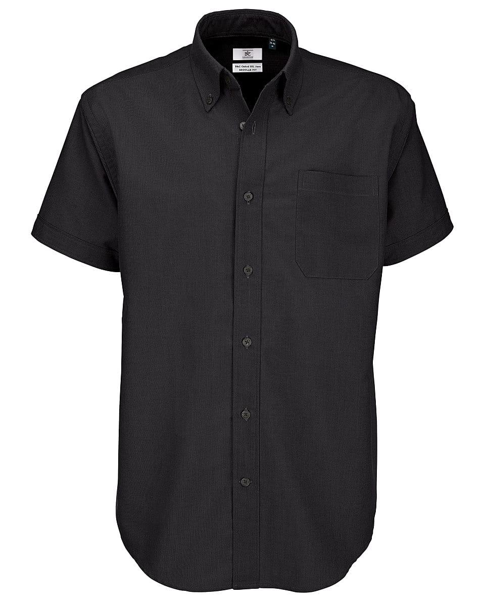 B&C Mens Oxford Short-Sleeve Shirt in Black (Product Code: SMO02)