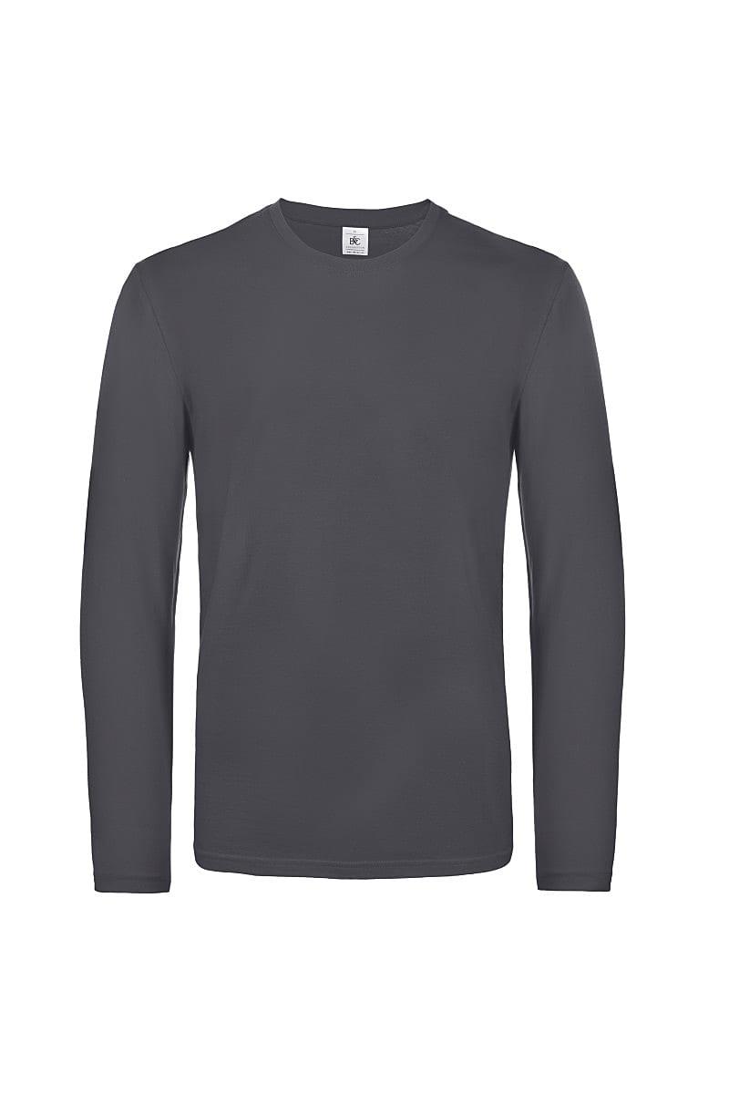 B&C Mens E190 Long-Sleeve Jersey in Dark Grey (Product Code: TU07T)