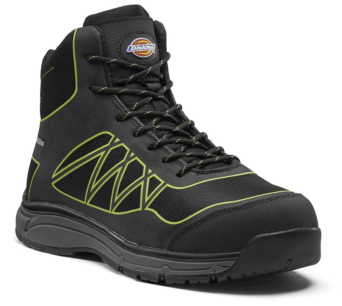 Dickies Phoenix Safety Boots in Black / Lime Green (Product Code: FC9526)