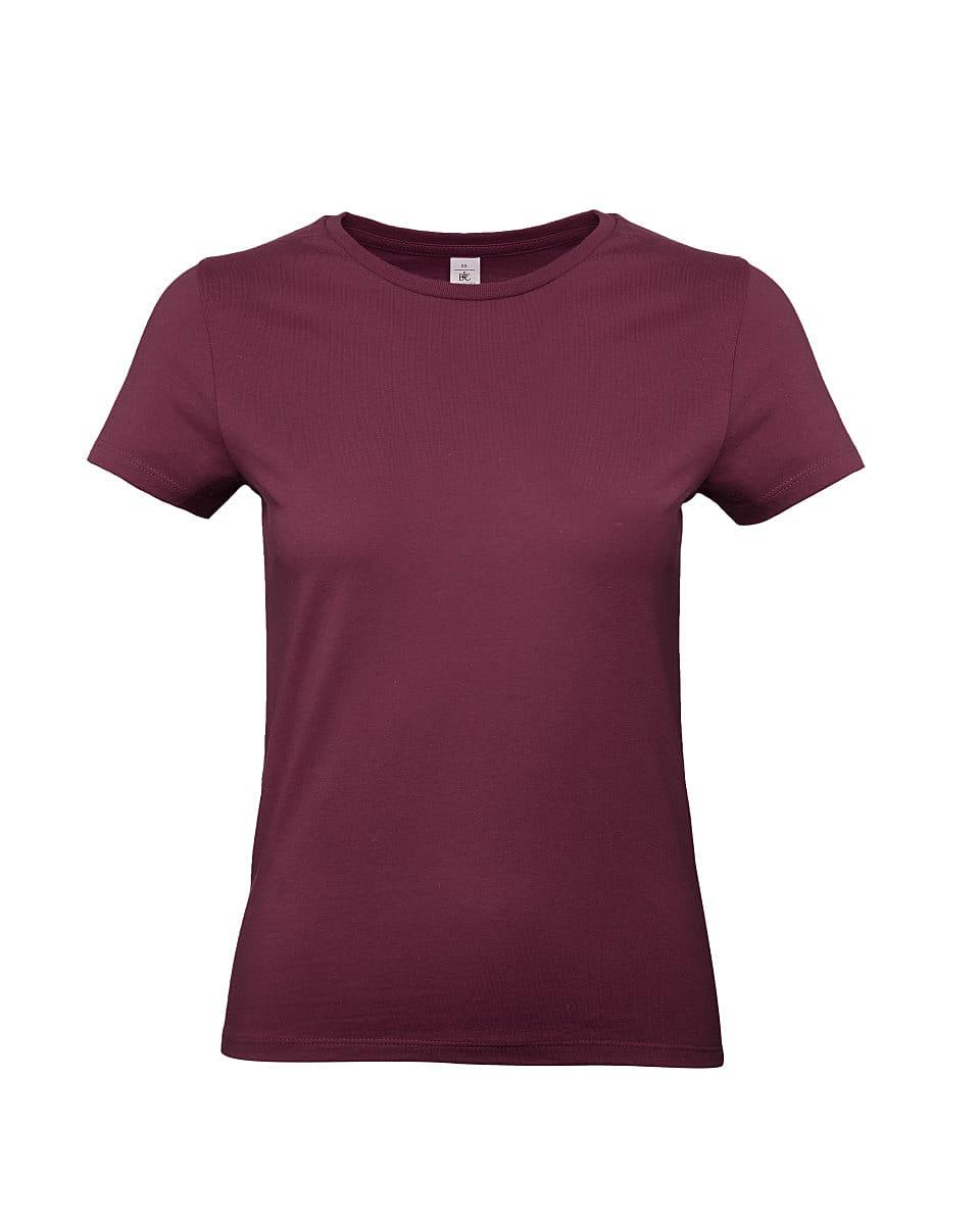 B&C Womens E190 T-Shirt in Burgundy (Product Code: TW04T)