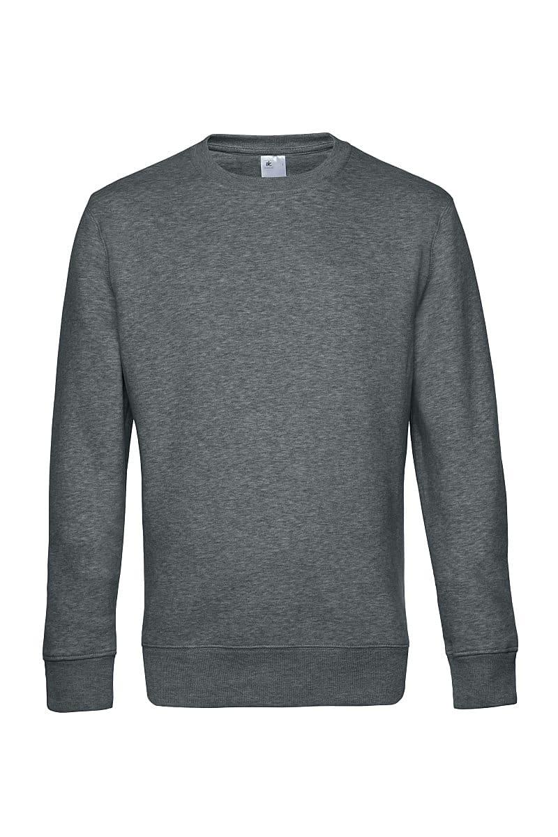 B&C Mens King Crew Neck Sweatshirt in Heather Mid Grey (Product Code: WU01K)
