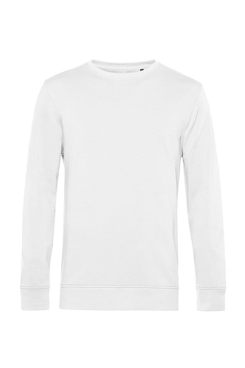 B&C Mens OrganiC Crew Neck Sweatshirt in White (Product Code: WU31B)