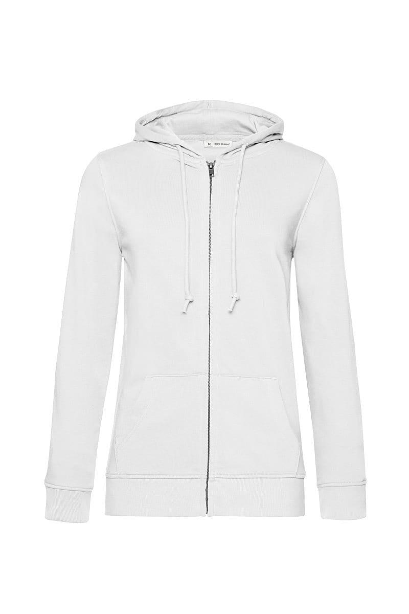 B&C Womens Organic Zipped Hoodie in White (Product Code: WW36B)