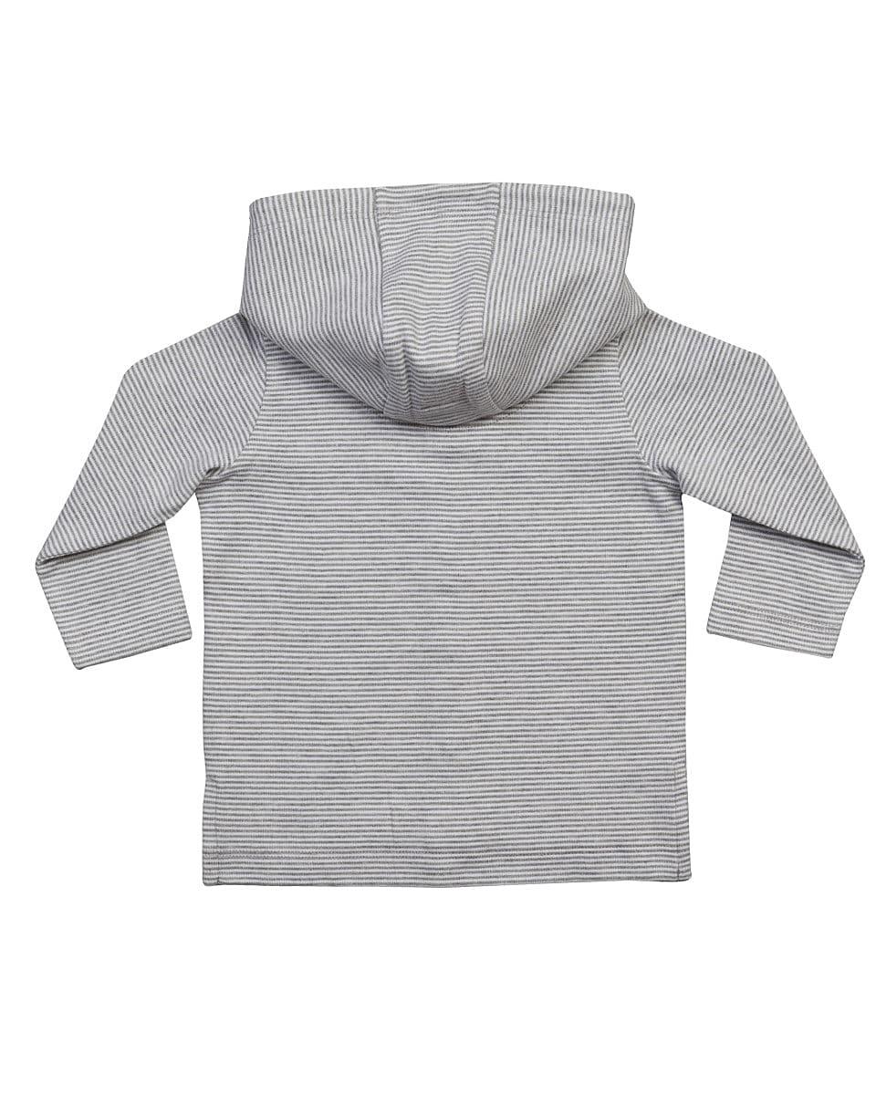 Babybugz Baby Striped Hooded T-Shirt in White / Heather Grey Melange (Product Code: BZ47)