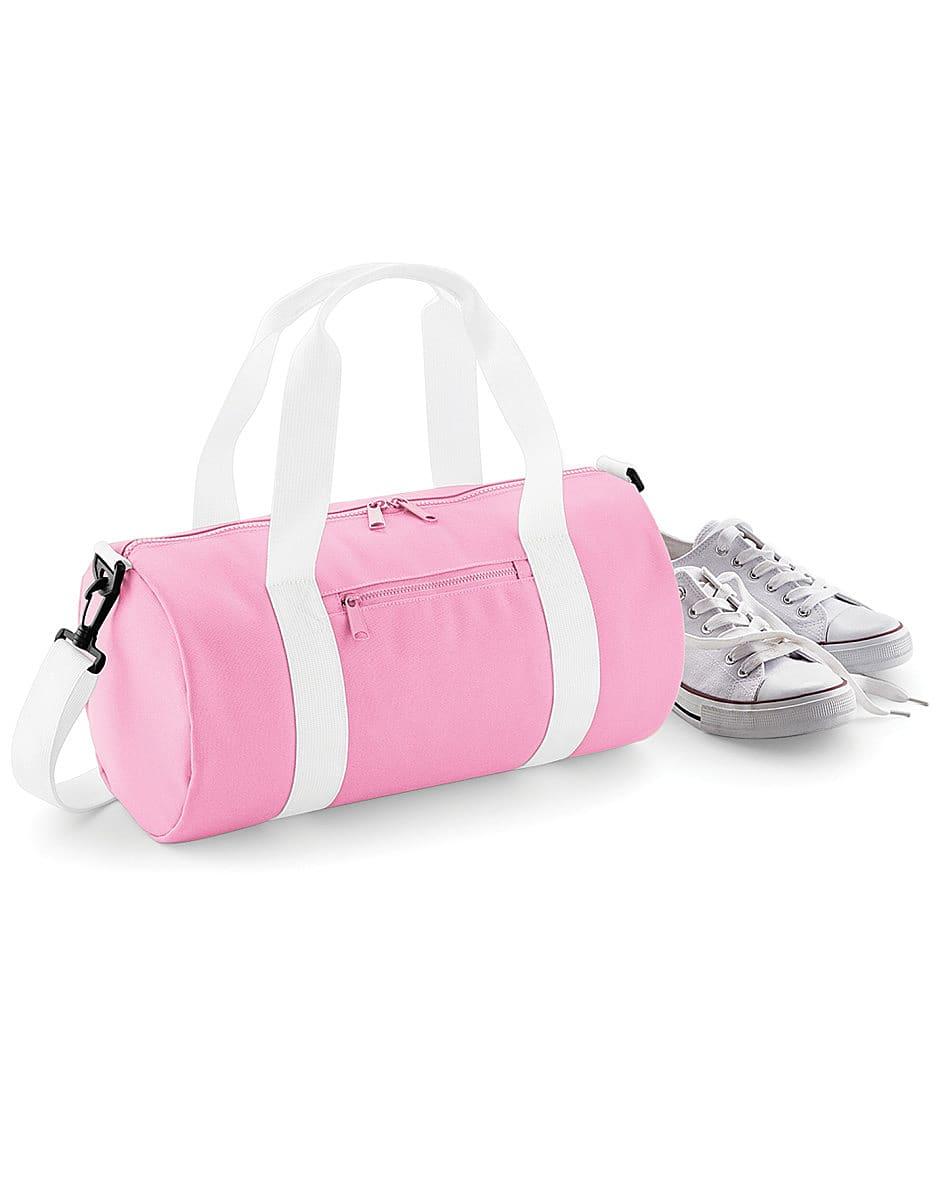 Bagbase Mini Barrel Bag in Classic Pink / White (Product Code: BG140S)