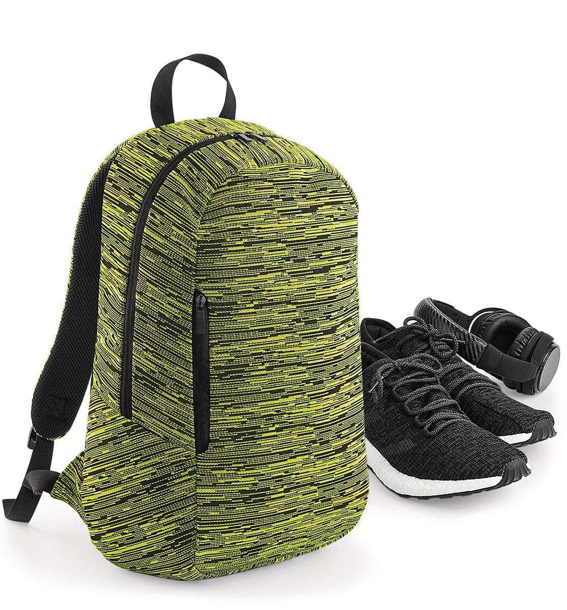 Bagbase Duo Knit Backpack in Electric Yellow / Black (Product Code: BG198)