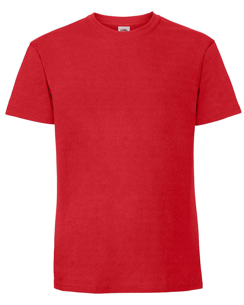 Fruit Of The Loom Mens Ringspun Premium T-Shirt in Red (Product Code: 61422)