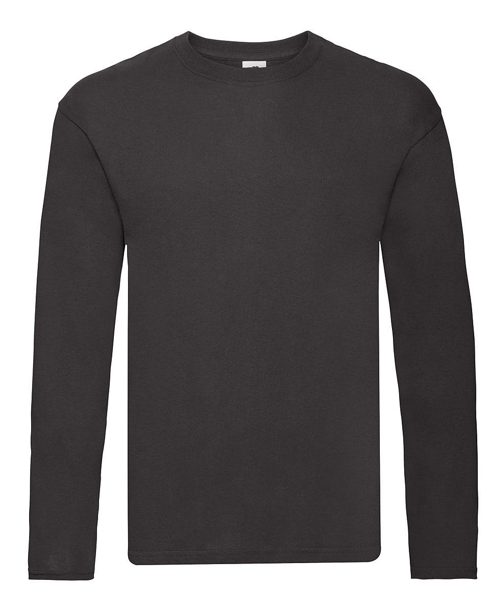 Fruit Of The Loom Mens Original Long-Sleeve T-Shirt in Black (Product Code: 61428)