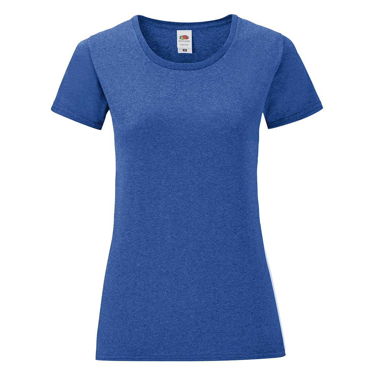 Fruit Of The Loom Womens Iconic T-Shirt in Retro Heather Royal (Product Code: 61432)