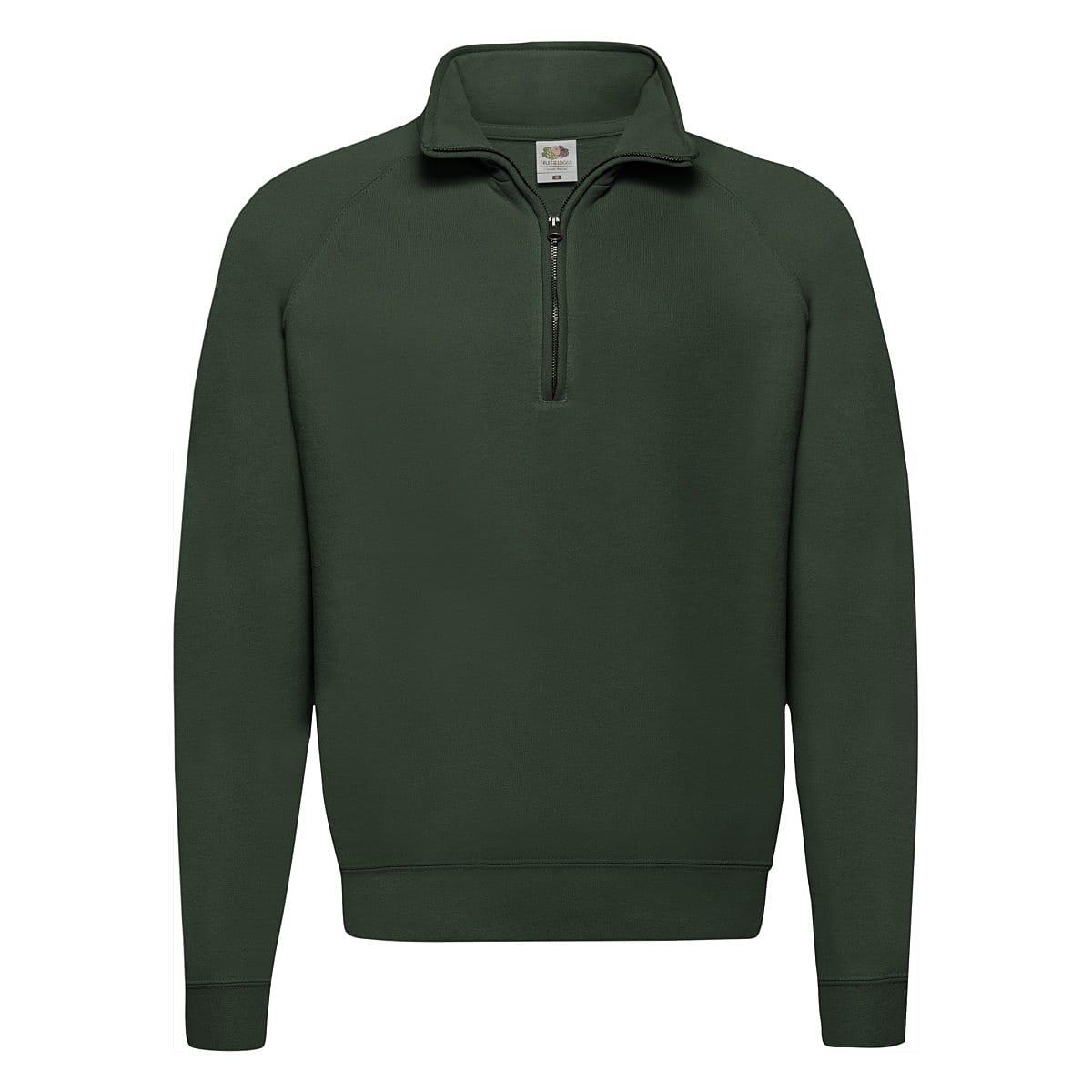Fruit Of The Loom Mens Classic Zip Neck Sweater in Bottle Green (Product Code: 62114)