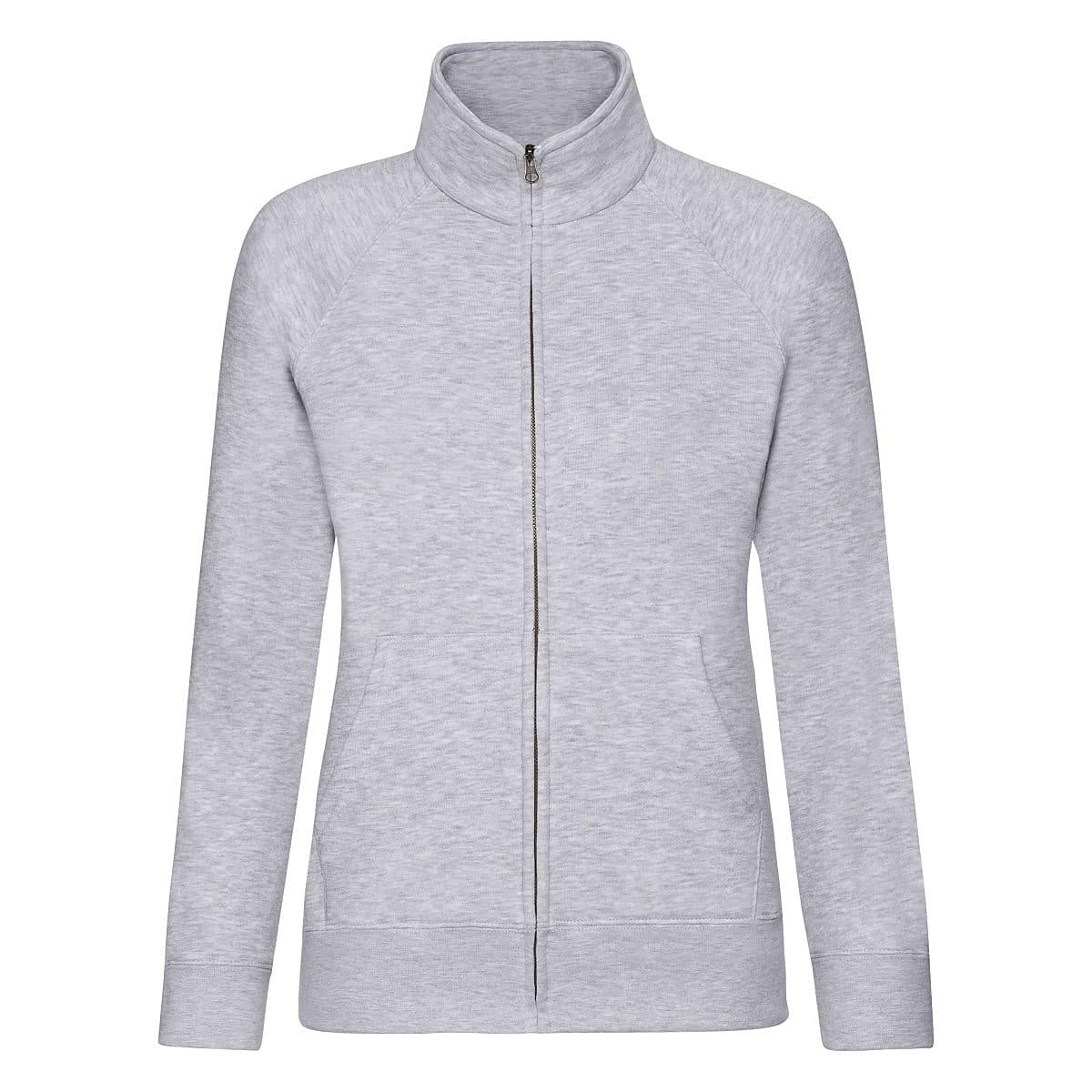 Fruit Of The Loom Lady-Fit Sweat Jacket in Heather Grey (Product Code: 62116)