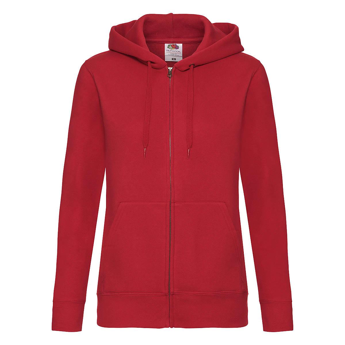 Fruit Of The Loom Lady-Fit Hoodie in Red (Product Code: 62118)