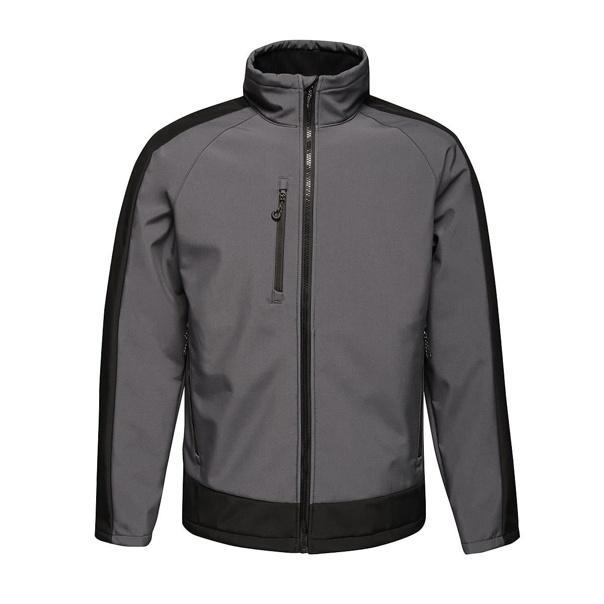 Regatta Mens Contrast Printable Softshell Jacket in Seal Grey / Black (Product Code: TRA618)
