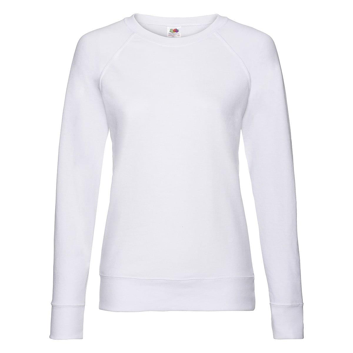 Fruit Of The Loom Lady-Fit Lightweight Raglan Sweater in White (Product Code: 62146)