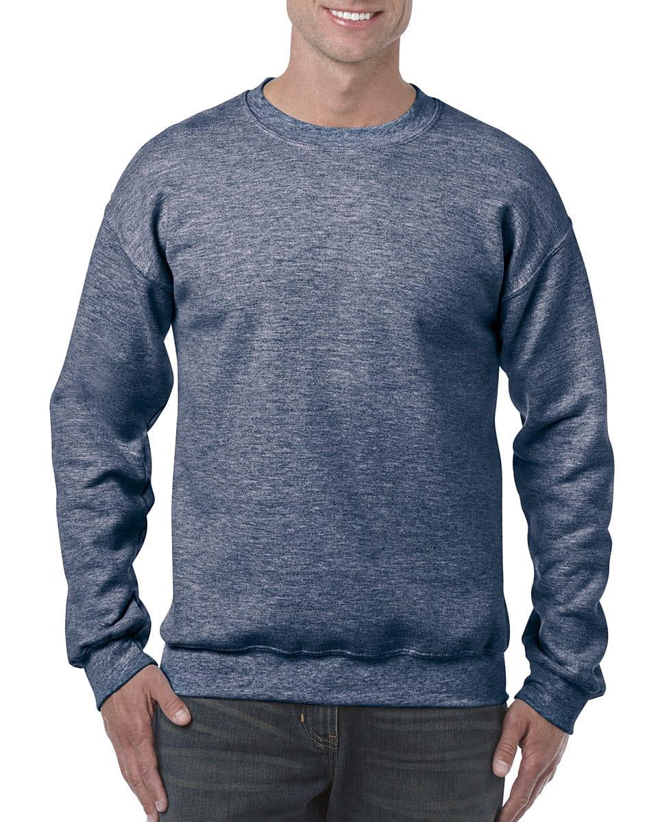 Gildan Heavy Blend Adult Crewneck Sweatshirt in Heather Sport Dark Navy (Product Code: 18000)