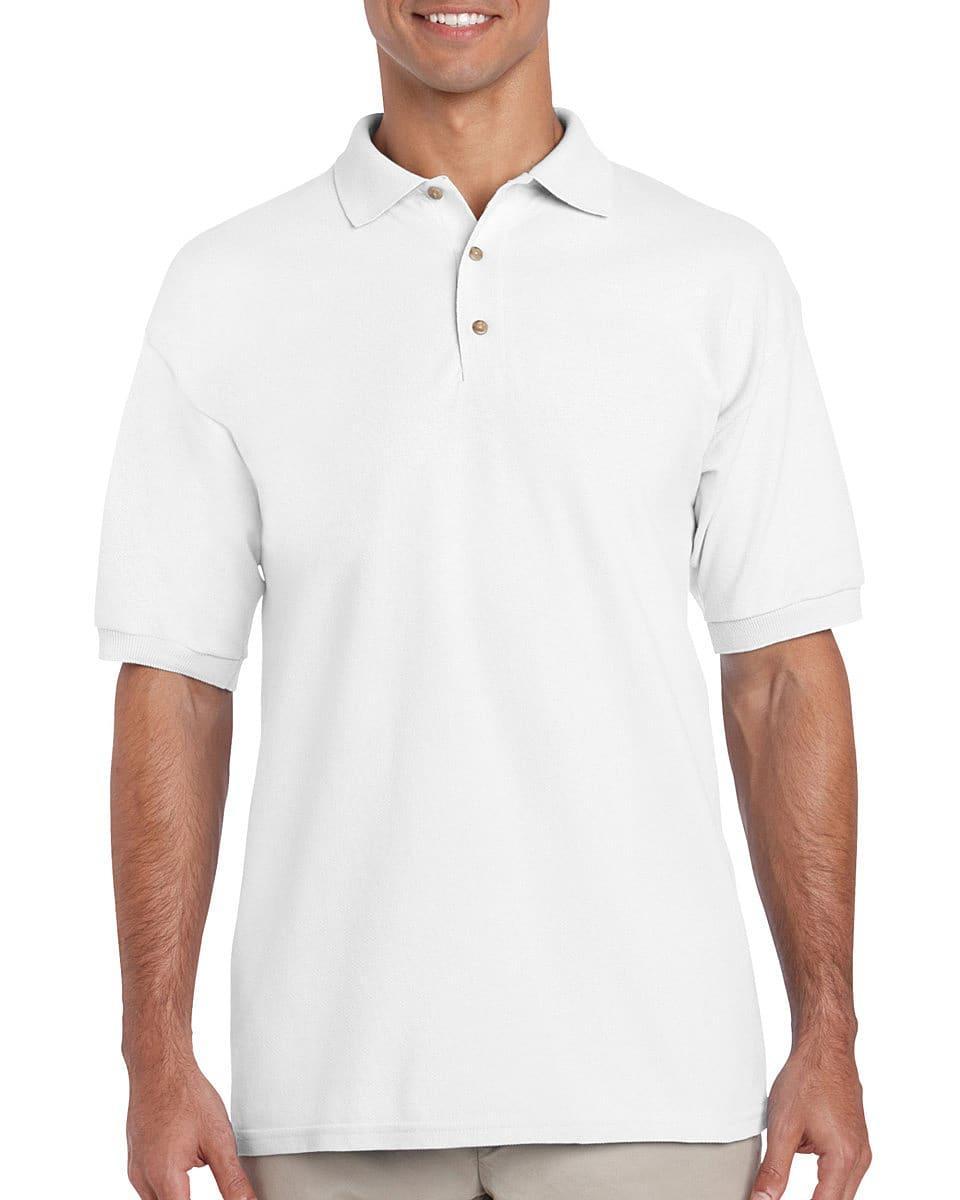 Gildan Ultra Cotton Pique Polo Shirt in White (Product Code: 3800)
