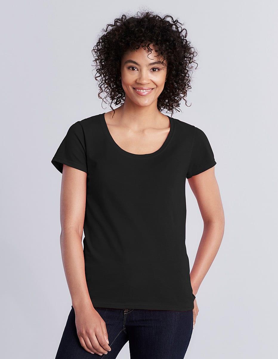 Gildan Womens Deep Scoop T-Shirt in Navy Blue (Product Code: 64550L)