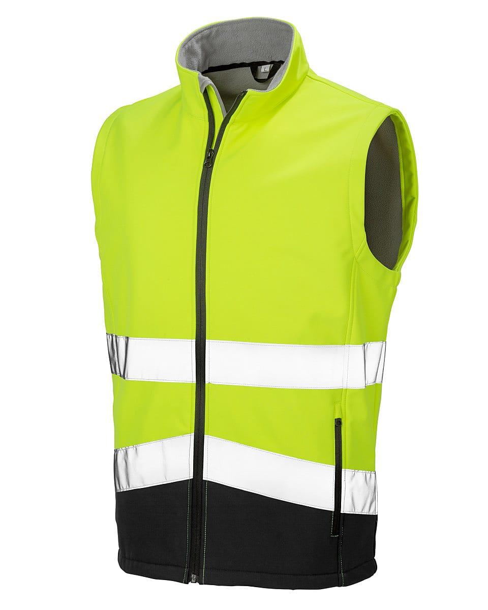 Result Safeguard Safety Softshell Gilet in Fluorescent Yellow / Black (Product Code: R451X)