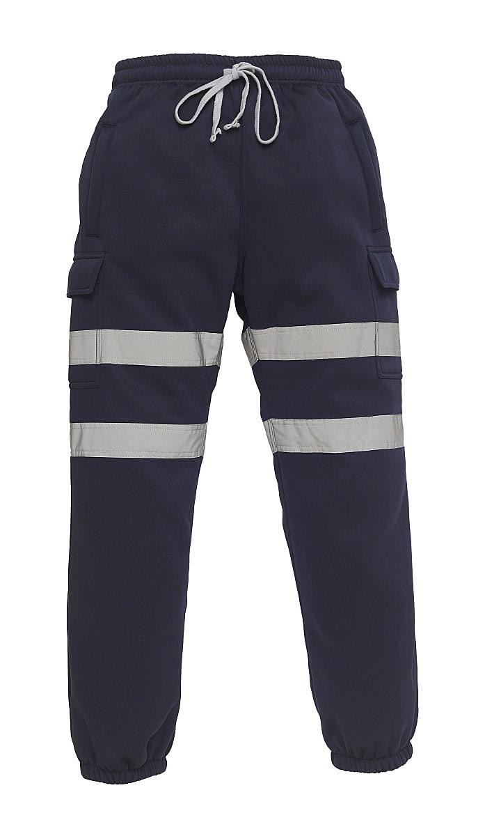 Yoko Hi-Viz Jogging Pants in Navy Blue (Product Code: HV016T)
