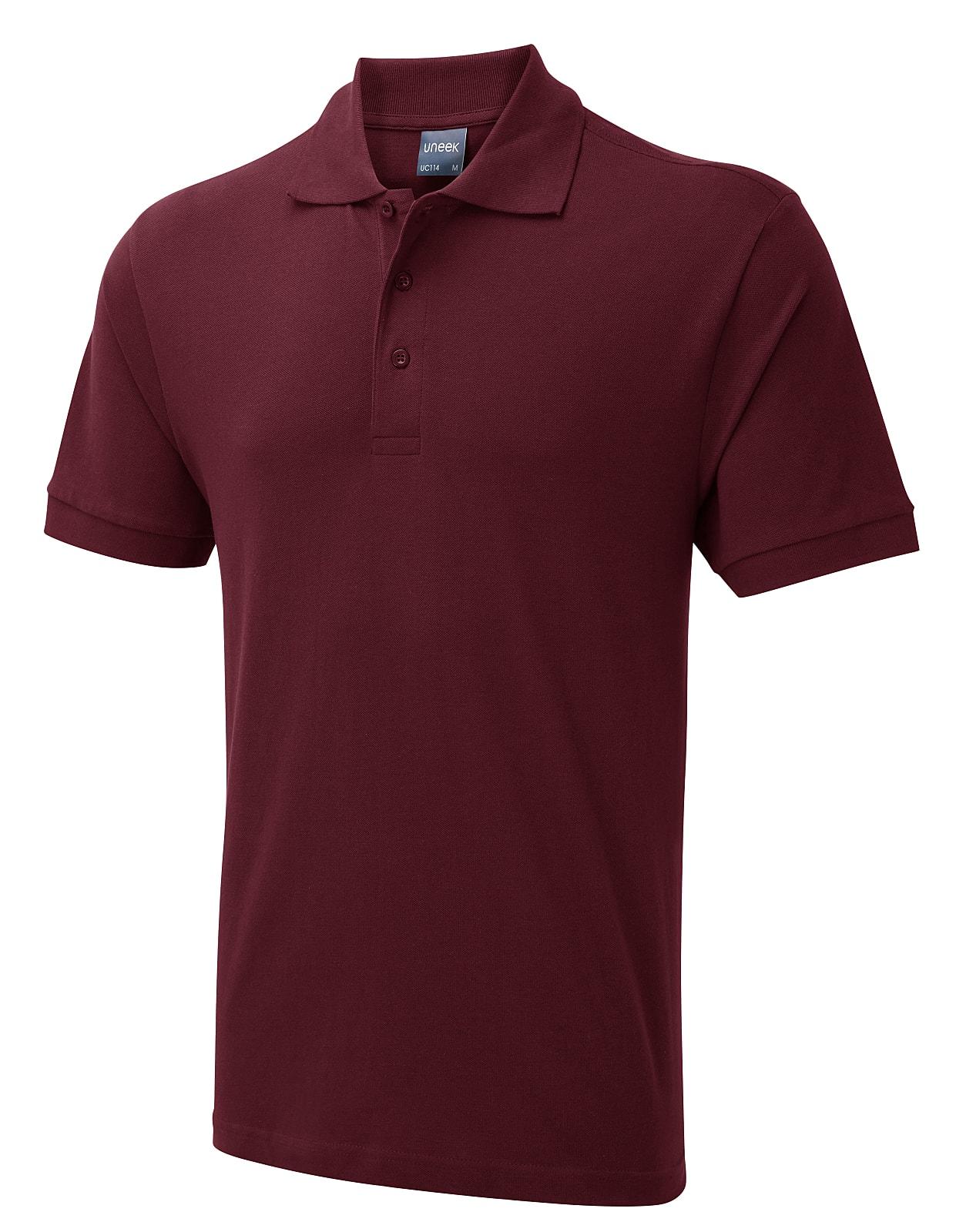 Uneek 180GSM Mens Polo Shirt in Maroon (Product Code: UC114)