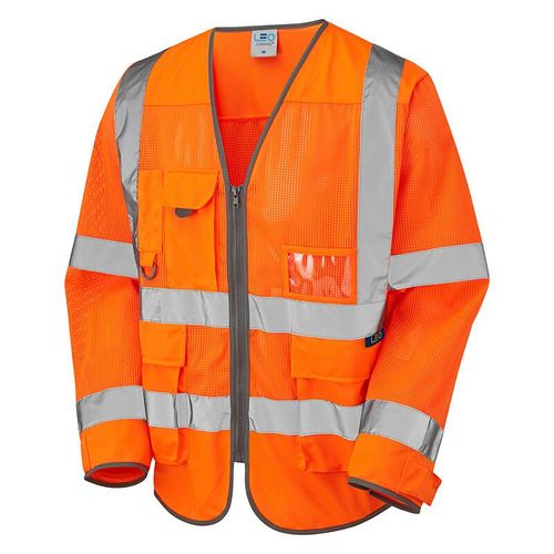 Leo Burrington ISO 20471 Class 3 Coolviz Sleeved Superior Waistcoat Orange