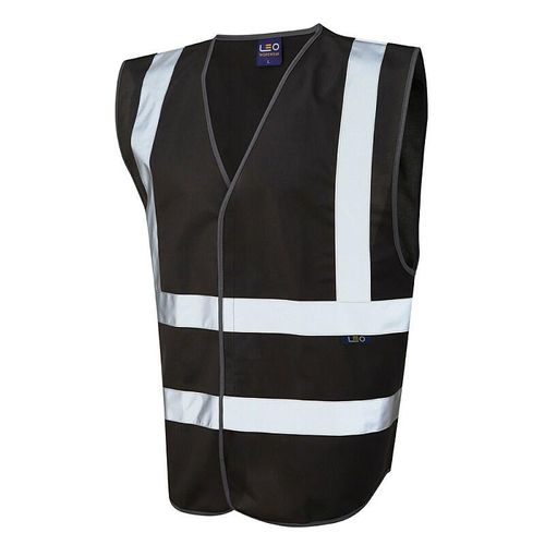 Leo Pilton Single Colour Reflective Waistcoat (Non ISO 20471) Black