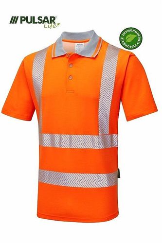 Pulsar LIFE GRS Men's Short Sleeve Polo Shirt Orange