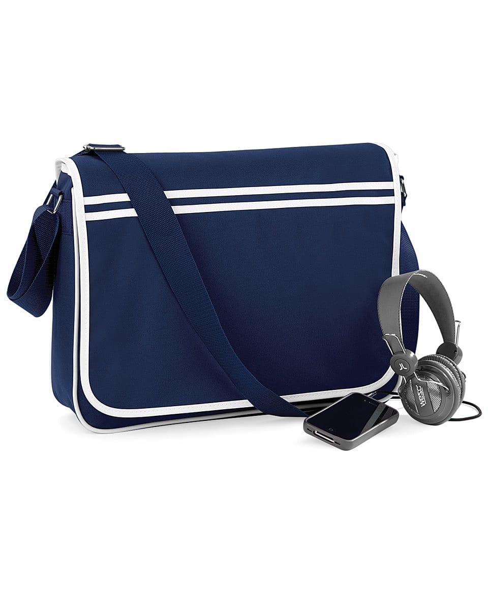 Bagbase Retro Messenger in French Navy / White (Product Code: BG71)