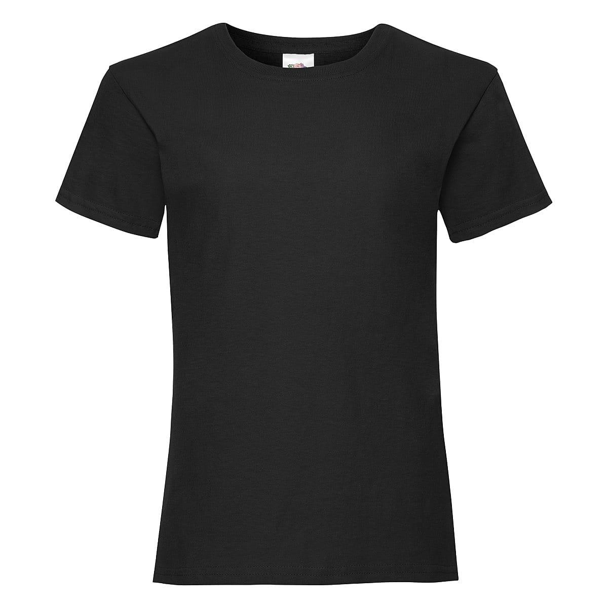 Fruit Of The Loom Girls Valueweight T-Shirt in Black (Product Code: 61005)