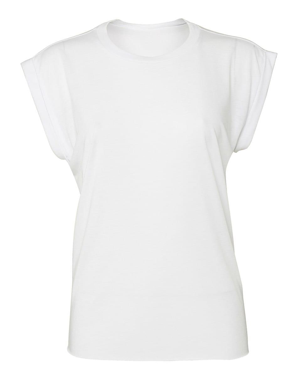 Bella Womens Flowy Muscle T-Shirt in White (Product Code: BE8804)