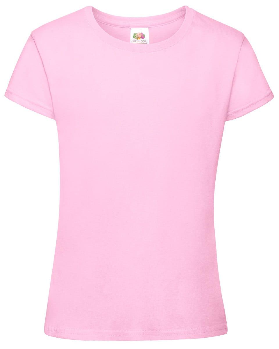 Fruit Of The Loom Girls Sofspun T-Shirt in Light Pink (Product Code: 61017)