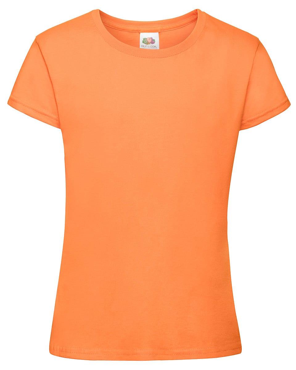 Fruit Of The Loom Girls Sofspun T-Shirt in Orange (Product Code: 61017)