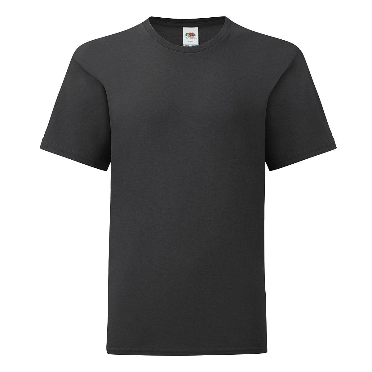 Fruit Of The Loom Kids Iconic T-Shirt in Black (Product Code: 61023)