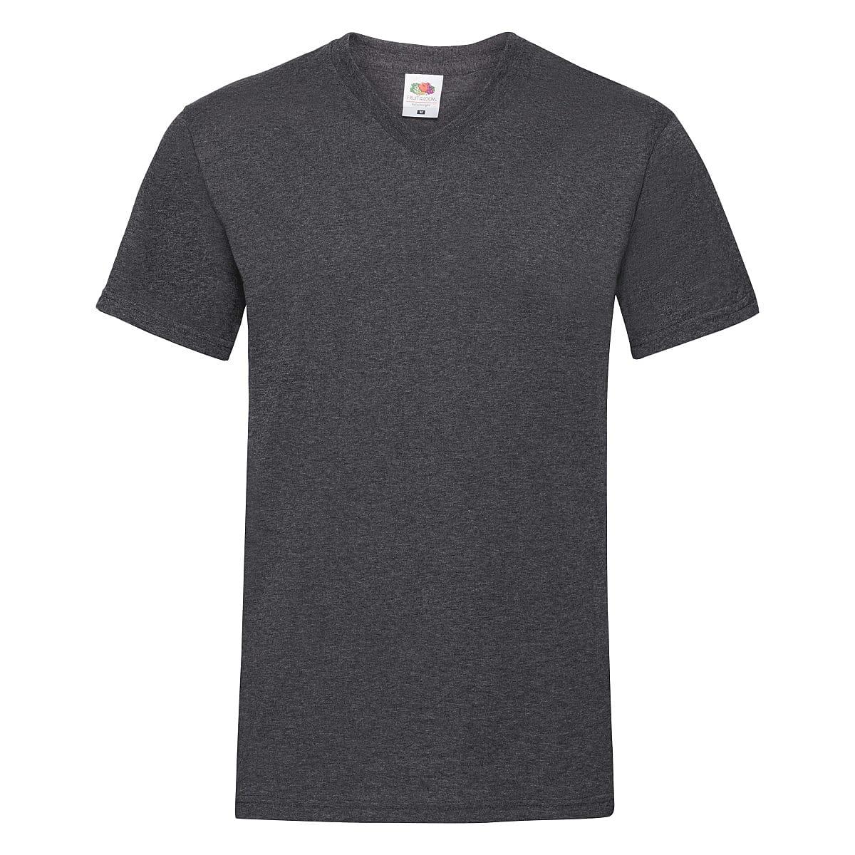 Fruit Of The Loom Valueweight V-Neck T-Shirt in Dark Heather (Product Code: 61066)