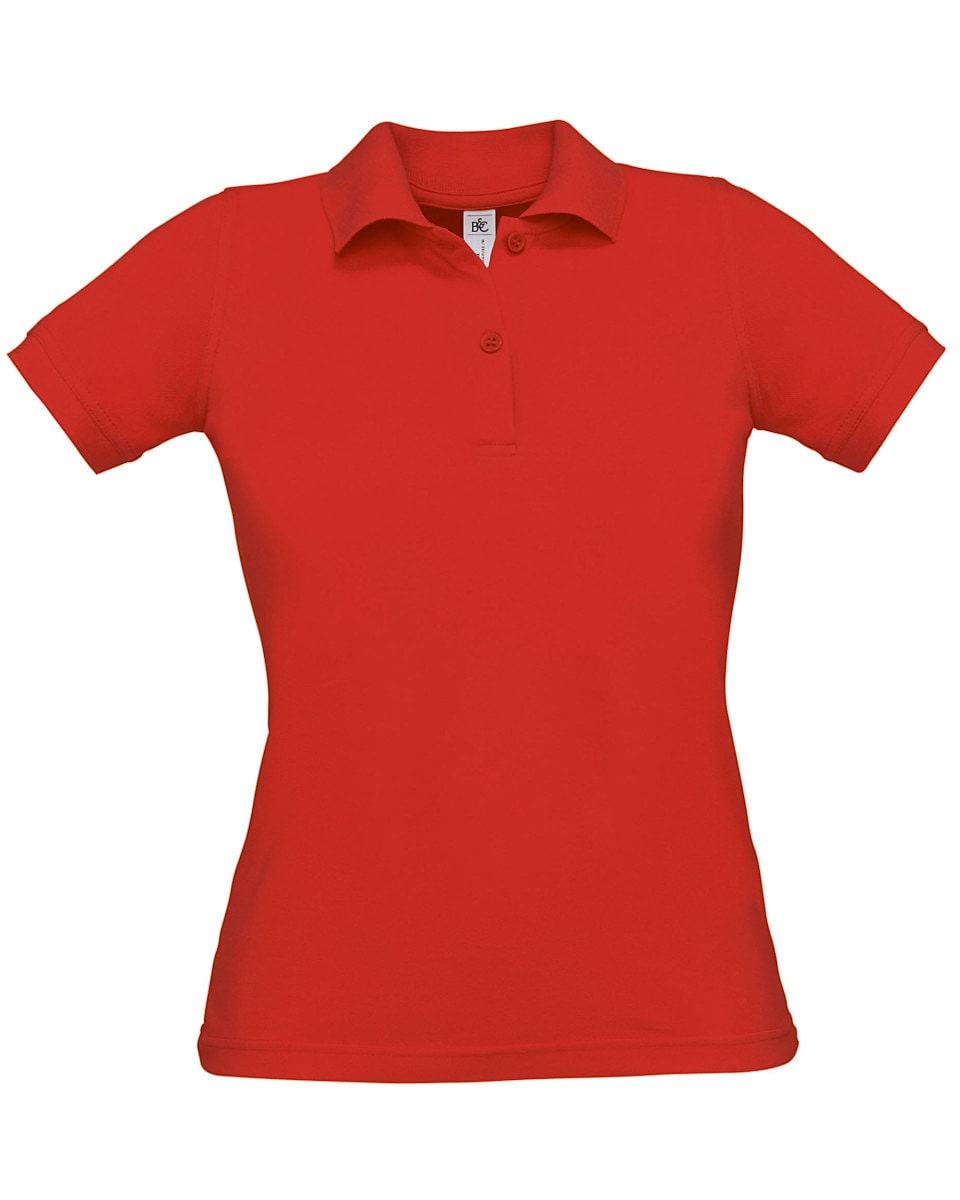 B&C Womens Safran Pure Short-Sleeve Polo Shirt in Red (Product Code: PW455)