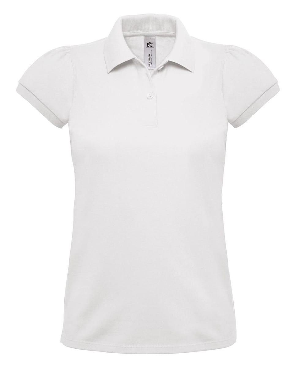 B&C Womens Heavymill Polo Shirt in White (Product Code: PW460)