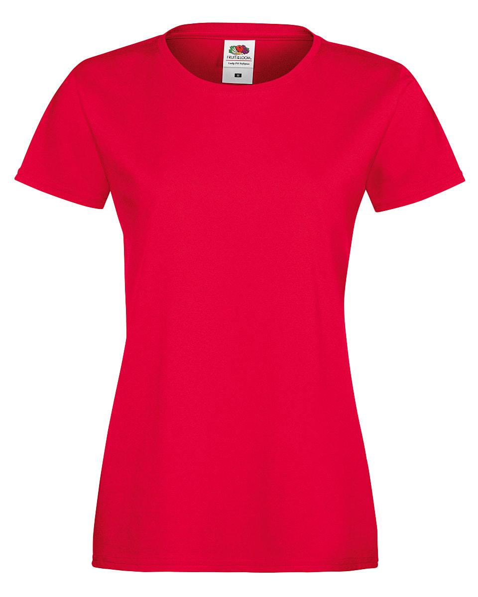 Fruit Of The Loom Womens Softspun T-Shirt in Red (Product Code: 61414)