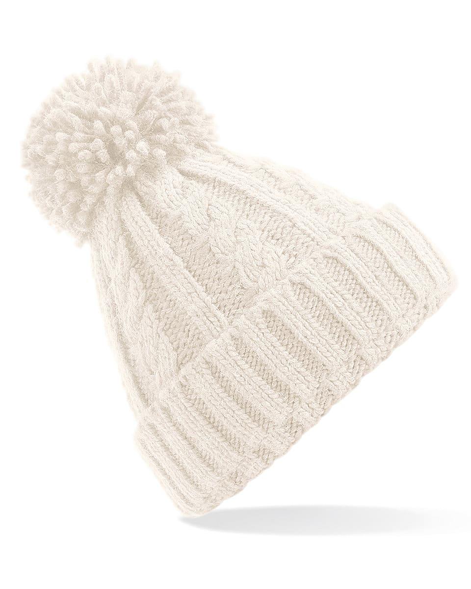 Beechfield Cable Knit Melange Beanie Hat in Oatmeal (Product Code: B480)
