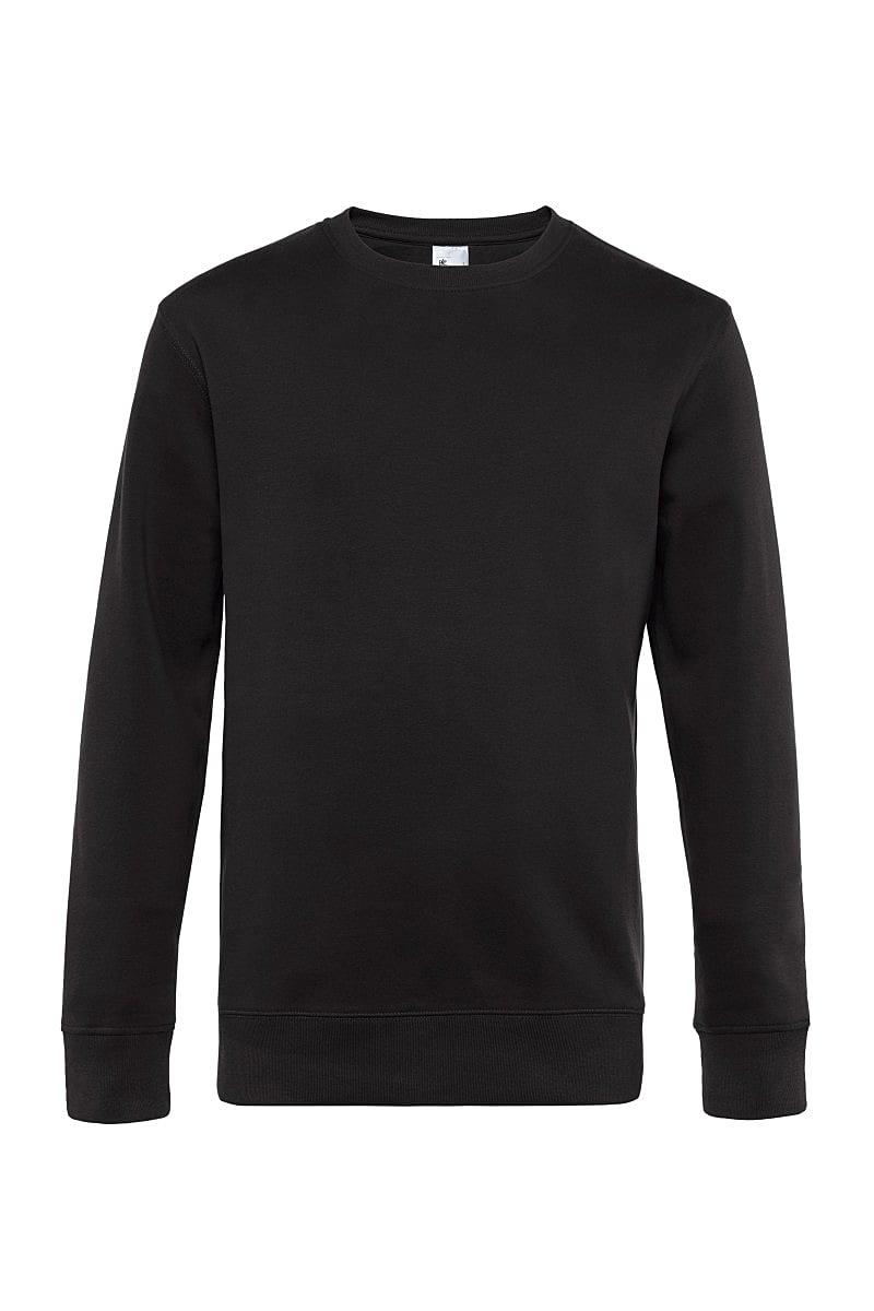 B&C Mens King Crew Neck Sweatshirt in Black Pure (Product Code: WU01K)
