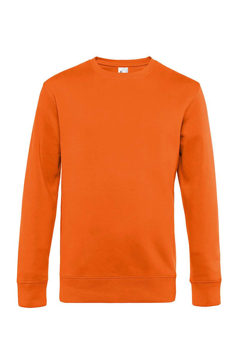 B&C Mens King Crew Neck Sweatshirt in Pure Orange (Product Code: WU01K)